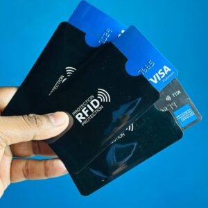anti rfid & nfc blocking card holder – aluminium protection case (black)