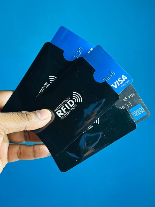 anti rfid & nfc blocking card holder – aluminium protection case (black)