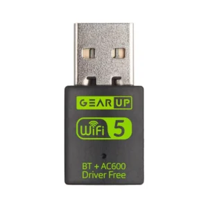 gearup 600mbps dual band wifi + bluetooth adapter – driver free, 2.4ghz & 5ghz