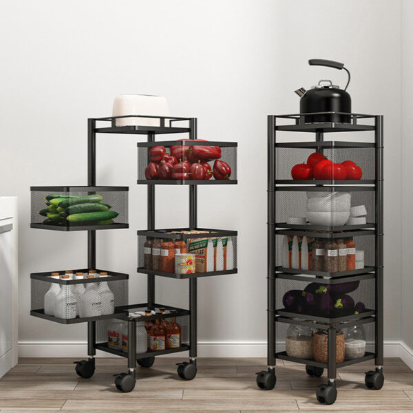 5 layer square shape kitchen rack