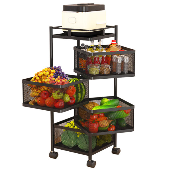 5 layer square shape kitchen rack